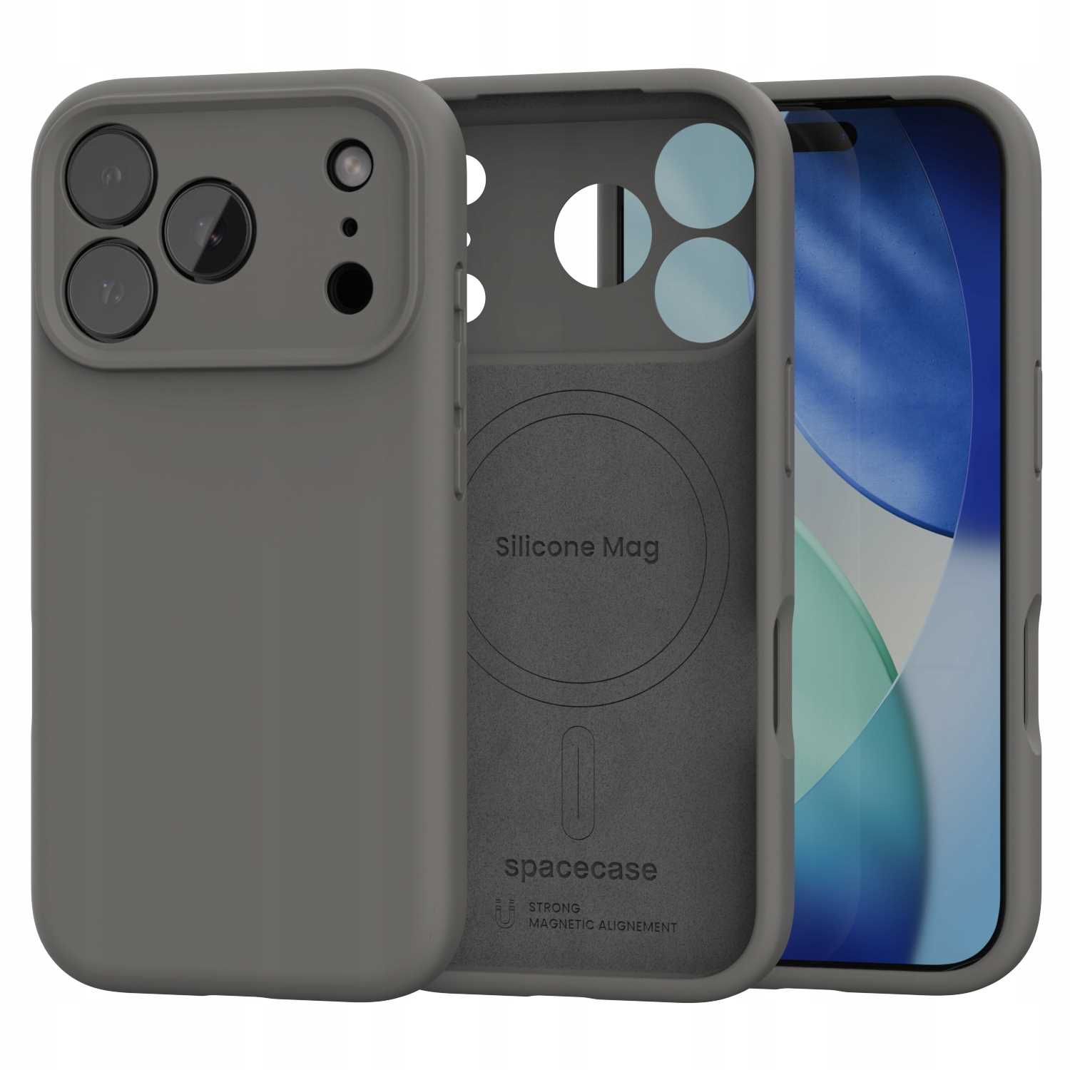 Spacecase Silikoonümbris iPhone 17 Pro Gray