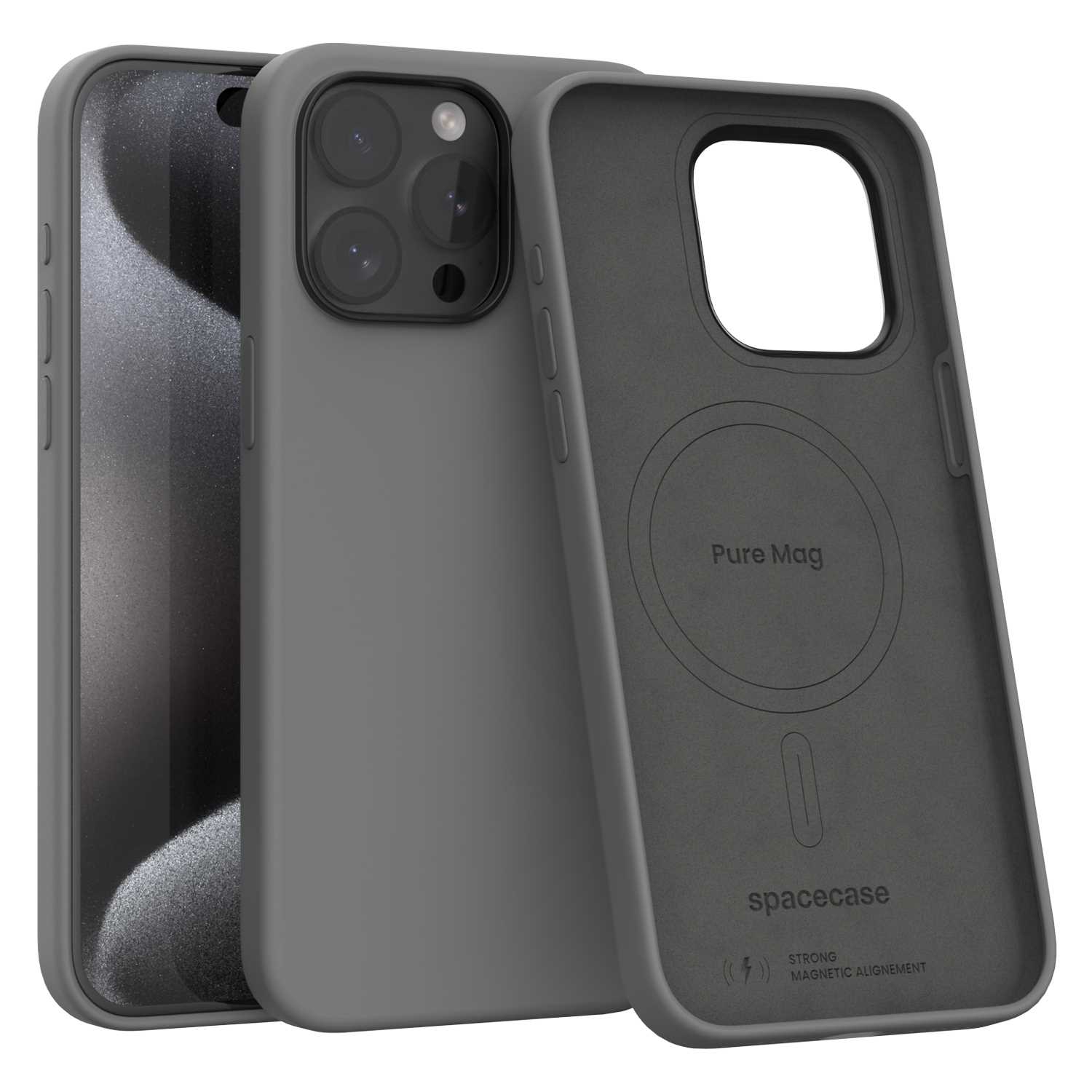 Spacecase Silikoonümbris iPhone 15 Pro Max Gray