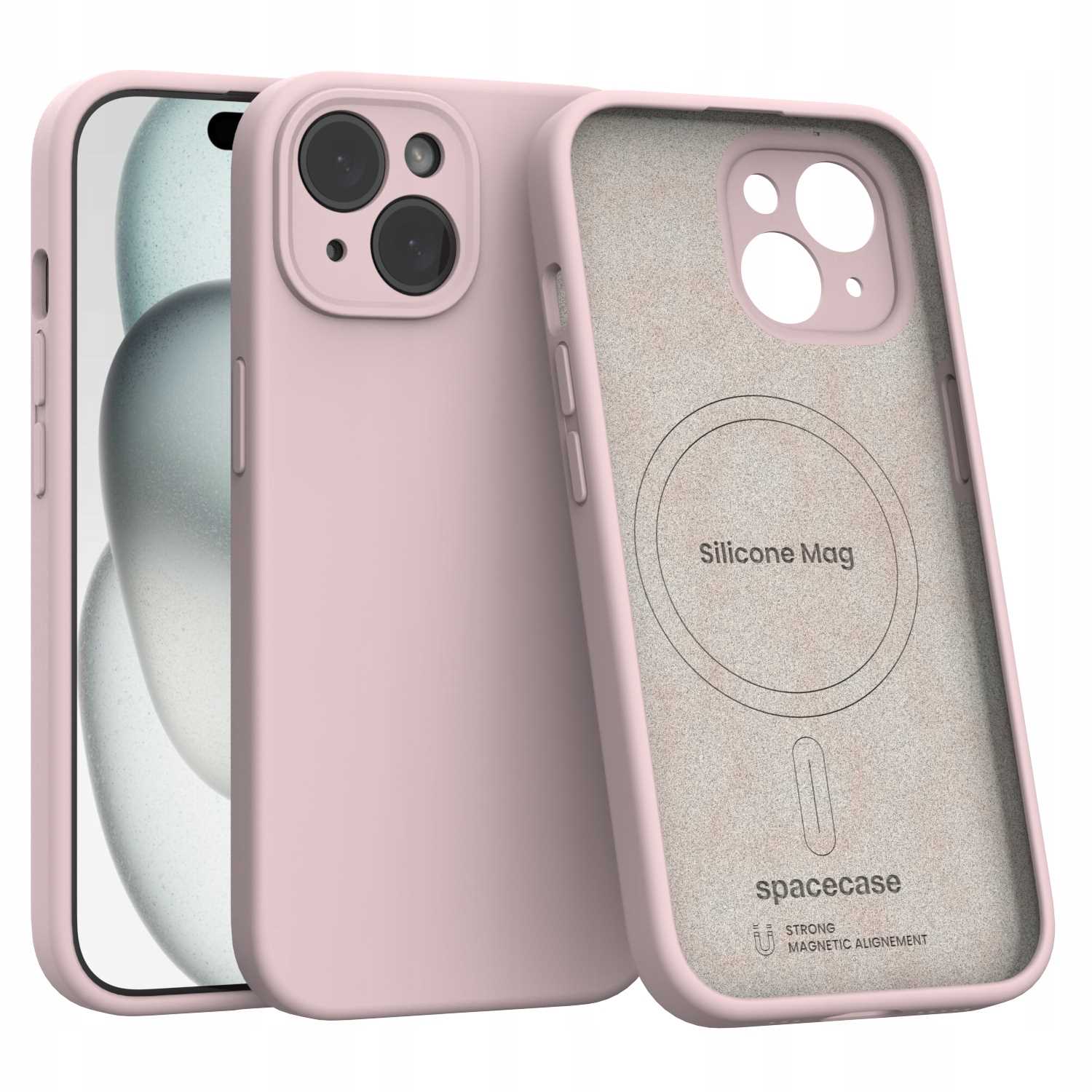 Spacecase Silikoonümbris iPhone 15 Baby Pink