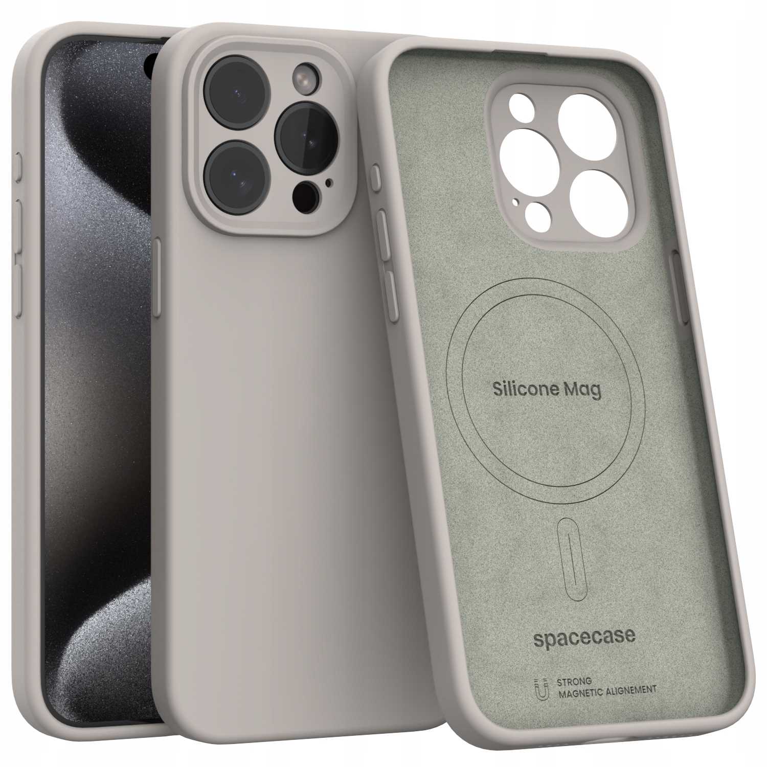 Spacecase Silikoonümbris iPhone 15 Pro Max Stone