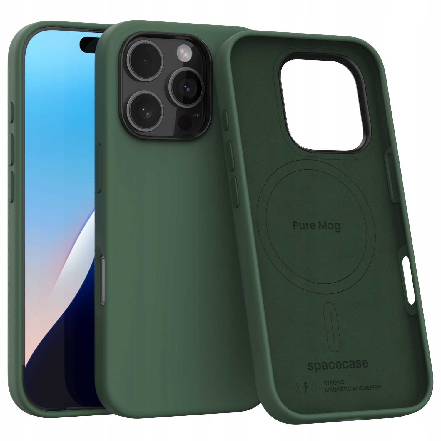Spacecase Silikoonümbris iPhone 16 Pro Dark Green
