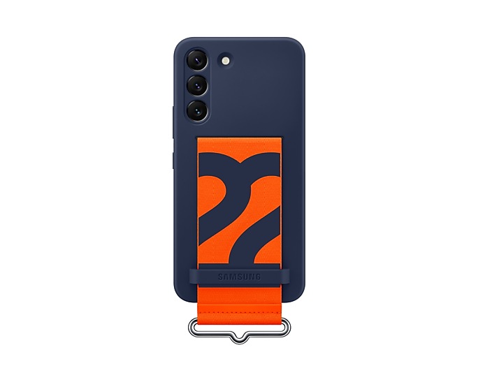Galaxy S22 Silicone Cover with Strap Blue Ümbris