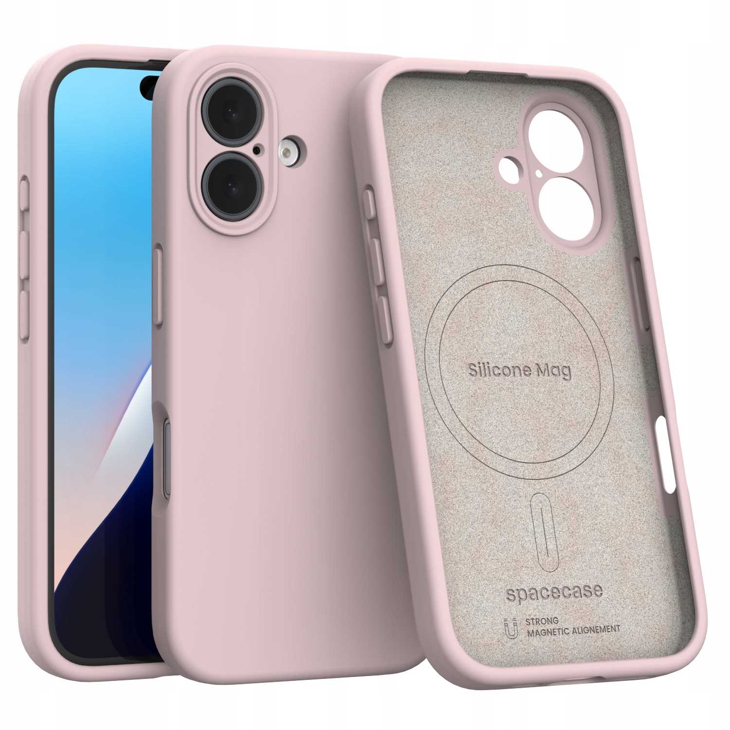 Spacecase Silikoonümbris iPhone 16 Baby Pink