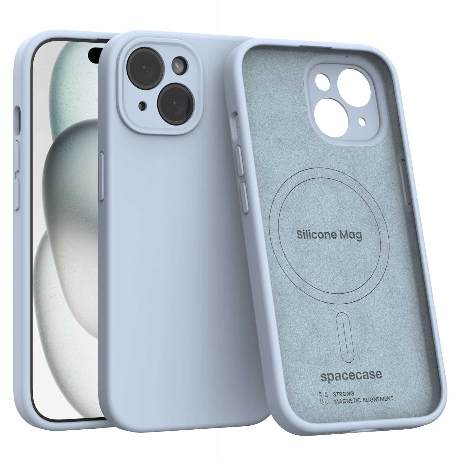 Spacecase Silikoonümbris iPhone 15 Baby Blue