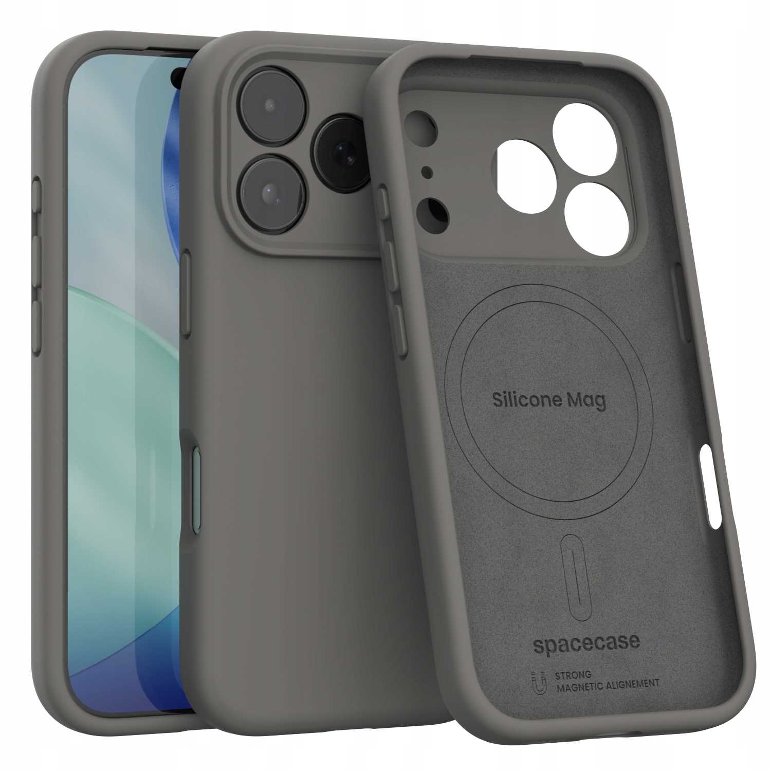 Spacecase Silikoonümbris iPhone 17 Pro Max Gray